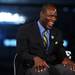 Eastern Michigan University head football coach Ron English laughs as he answers questions from the press during MAC Media Day at Ford Field in Detroit on Tuesday Melanie Maxwell | AnnArbor.com
